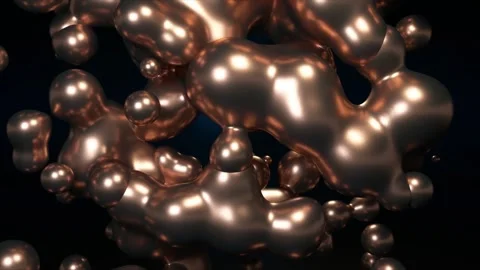 Magical surrealism. 3d bubble liquid animation of gold and black motion. Stock Footage 251895290