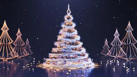 Magical Swirly Xmas Tree Motion Graphics 3D Animation 動画素材 257555170