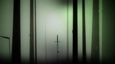 Magical Sword in the Forest Stock Footage 54233382