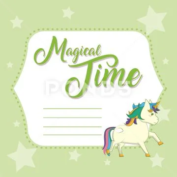 Magical time cute card Stock Illustration