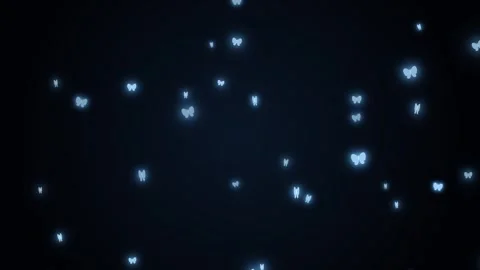 Magical tiny blue glowing butterflies floating in the night loop animation Stock-Footage 342608690
