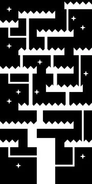 Magical tree in the black starry sky. Vector background Stock Illustration