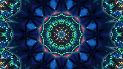 Magical VJ abstract Colorful Kaleidoscope architecture pattern 58 Stock Footage