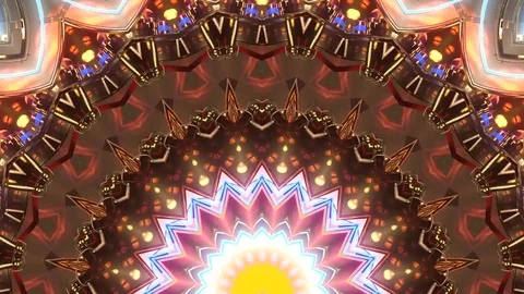 Magical VJ Strobing Flower Kaleidoscope backstage motion graphics Stock Footage