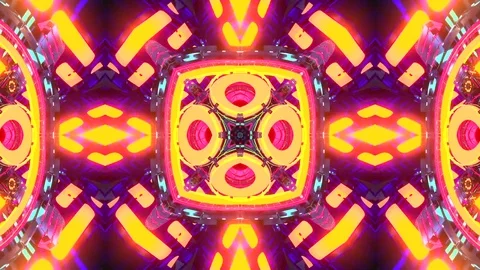 Magical VJ Strobing Flower Kaleidoscope architecture pattern Stock Footage