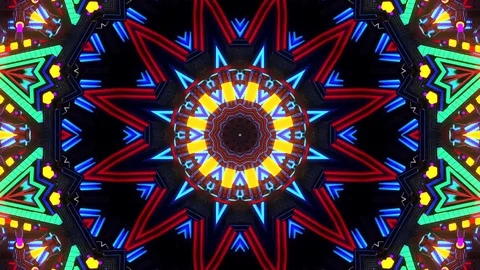 Magical VJ Strobing Flower Kaleidoscope architecture pattern Stock Footage