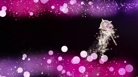 Magical wand creating glowing sparkles and shimmering light particles against Stock Footage 345330780