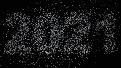 A magical whirlwind of snowflakes forms the number 2021. 4k, 3840x2160. Stock Footage 145629893
