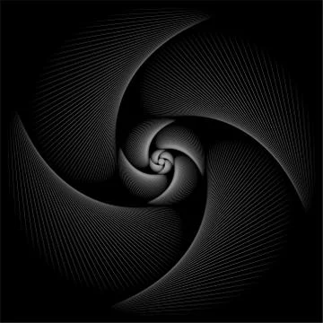 Magical white rose shape vector image on black background Stock Illustration