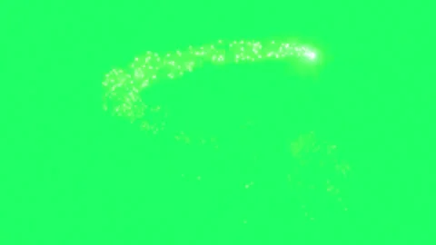 Magical White Sparkling Star Wave Rising and Disappearing on Green Screen Stock Footage 346229033