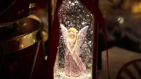 Magical Winter Scene, Fairy Globe With Warm Lights, Enchanted Snow Globe In Vidéo 323948323