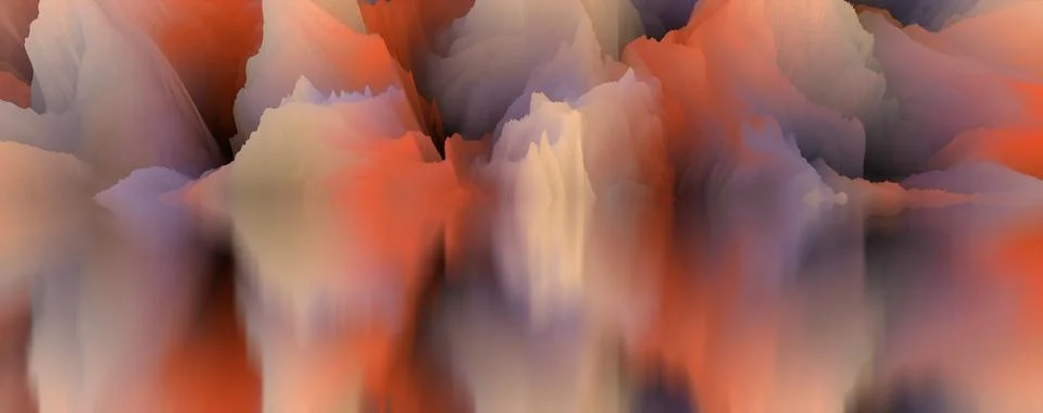 Magical world. Abstract Landscape, surreal lake and reflections. art, creativ Illustrazione stock