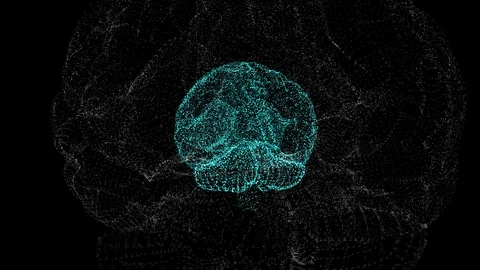 Magically designed human brain inside of another brain frame, floating in space Stock Footage 121818397