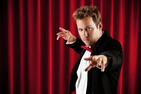 Magician: Doing Magic for the Audience Stock Photos