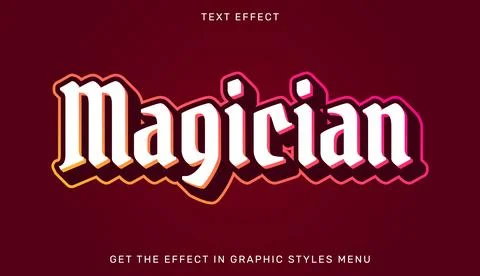 Magician editable text effect in 3d style Stock Illustration