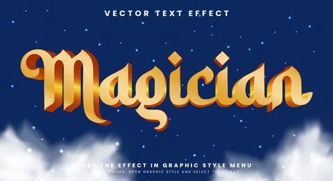 Magician editable text effect Stock Illustration