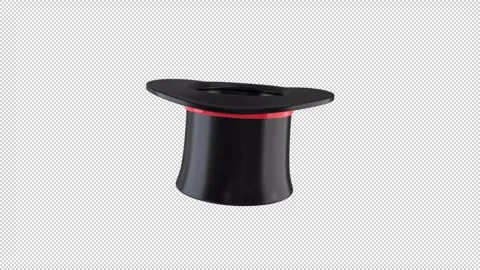 Magician hat sprite element loop with alpha. This sprite with an alpha channel Stock Footage 302973122