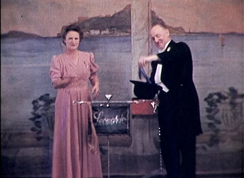 MAGICIAN MAGIC ACT (HAT TRICK) 1940's Stock Footage