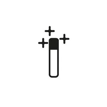 Magician or magic wane filter with sparks flat vector icon for apps and games Stock Illustration
