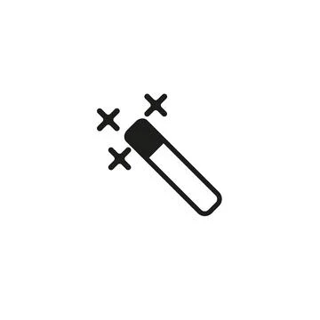 Magician or magic wane filter with sparks flat vector icon for apps and games Illustrazione stock