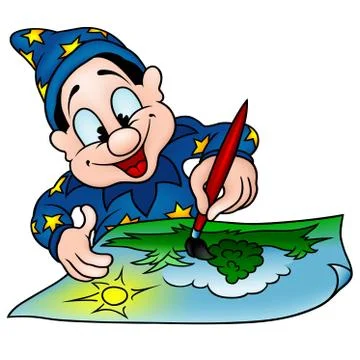 Magician Painter Stock Illustration