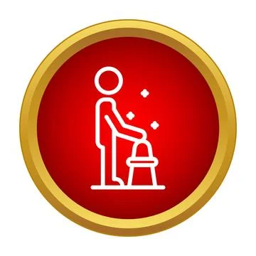 Magician performing magic trick with top hat icon Stock Illustration
