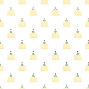 Magician performing trick behind table seamless pattern Stock Illustration