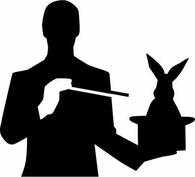 Magician with Rabbit Hat Stock Illustration