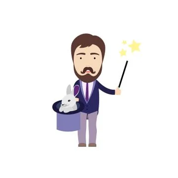 Magician with Rabbit イラスト素材