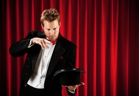 Magician: Ready to Pull Rabbit Out of Hat Stock Photos