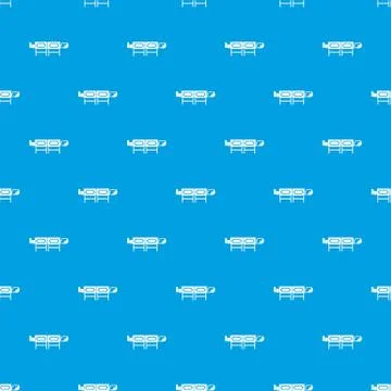Magician sawing box pattern seamless blue Stock Illustration