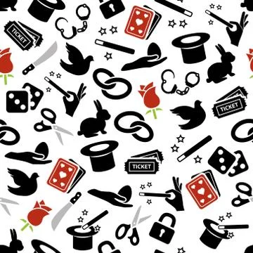 Magician seamless pattern Stock Illustration