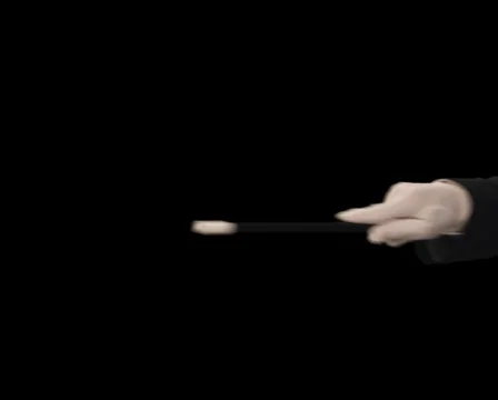 Magician's Hand waves wand ﾖ horizontal Stock Footage 754614
