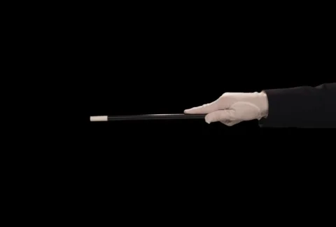 Magician's Hand waves wand ﾖ horizontal Stock Footage 754615