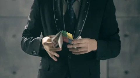 Magician's Hands Performing Card Trick Stock Footage 83799062