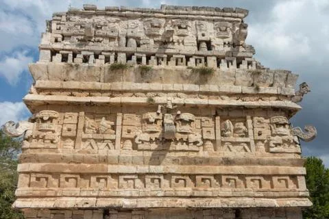 The magician's temple at Chichen Itza Stock Photos