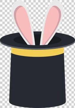 A magician's top hat with rabbit ears sticking out, an illusion of magic an.. Stock Illustration