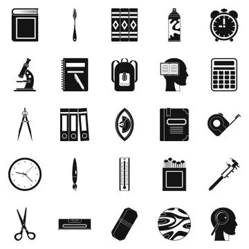 Magistrate icons set, simple style Stock Illustration