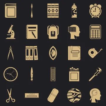 Magistrate icons set, simple style Stock Illustration