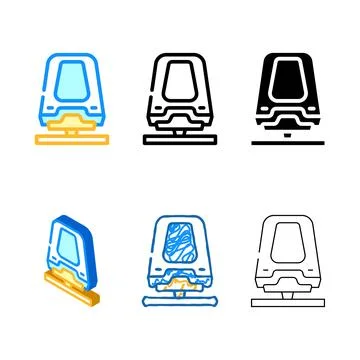Maglev railway color icon vector variants 库存插图