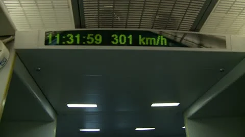 Maglev train driving 301 km/h Stock Footage 10587708