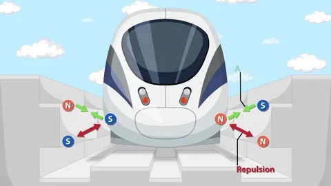 Maglev Train: Electromagnetic Transportation Stock Footage 253962869