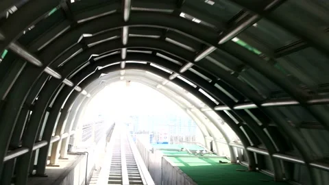 The Maglev Train runs from the station. 스톡 동영상 145970298