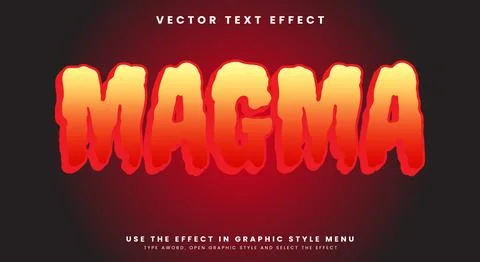 Magma 3D editable text effect template Stockillustratie