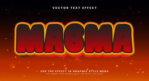 Magma 3D editable text effect template 库存插图