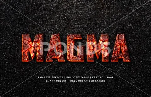 Magma 3d text style effect mockup - PSD Template Plantilla PSD