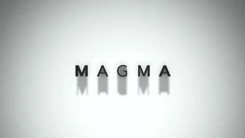 Magma 3D title animation matte black text on a white background Stock Footage 300718296