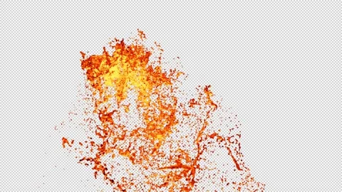 Magma explosion with transparent background Stock Footage 236331710