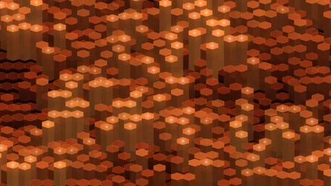 Magma Hexagon 3D Glowing Volcanic Motion Background 스톡 동영상 345553541