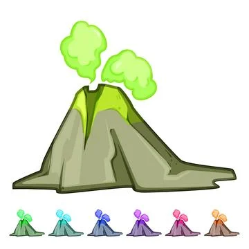 Magma volcano eruption cartoon vector graphic Stock Illustration